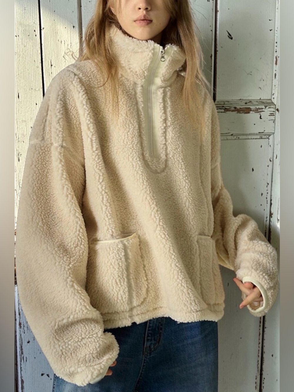 🚨🚨Cozy Sherpa Half-Zip Pullover Jacket🚨🚨